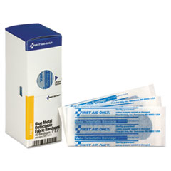 First Aid Only™ Refill f/SmartCompliance Gen Cabinet, Blue Metal Detectable Bandages,1x3,40/Bx