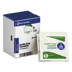 First Aid Only™ Refill f/SmartCompliance General Business Cabinet, Castile Soap Wipes,5x7,10/Bx