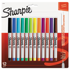 Sharpie® Ultra Fine Tip Permanent Marker, Ultra-Fine Needle Tip, Assorted Colors, Dozen