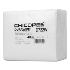 Chicopee® Durawipe Medium-Duty Industrial Wipers, 14.6" x 13.7, White, 40/Pack, 24 Packs/Carton