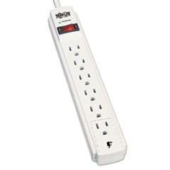 Tripp Lite TLP604 Surge Suppressor, 6 Outlets, 4 ft Cord, 790 Joules, Light Gray