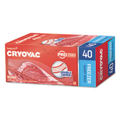 Diversey™ Cryovac One Quart Freezer Bag Dual Zipper, 1 qt, 2.5 mil, 7" x 7.94", Clear, 360/Carton