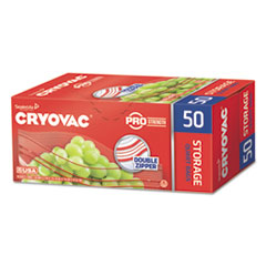 Diversey™ Cryovac One Quart Storage Bag Dual Zipper, 1 qt, 1.68 mil, 7" x 7.94", Clear, 450/Carton
