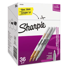 Sharpie Metallic Fine Point Permanent Markers, Bullet Tip, Gold, Dozen  (1823887)