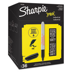 Sharpie® Industrial Permanent Markers - Office Pack, Black, 36 per pack