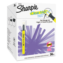 Sharpie® Clear View Highlighter Stick - Office Pack, Chisel Tip, Assorted, 36/PK