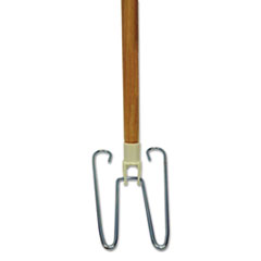 Boardwalk® Wedge Dust Mop Head Frame/Natural Wood Handle, 15/16" Dia. x 48" Long