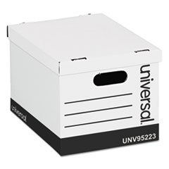Universal® Economy Storage Box, Lift-Off Lid, Letter/Legal. White, 12/Ct
