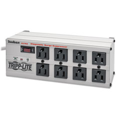 Isobar Surge Protector, 8 AC Outlets, 25 ft Cord, 3,840 J, Light Gray