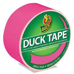 Duck® Colored Duct Tape, 9 mil, 1.88" x 15 yds, 3" Core, Neon Pink