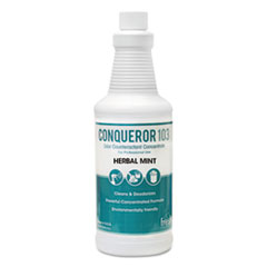 Fresh Products Conqueror 103 Odor Counteractant Concentrate, Herbal Mint, 32 oz Bottle,12/Ctn