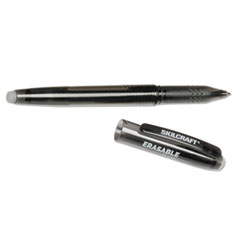 7520016580390, SKILCRAFT Erasable Re-Write Gel Pen, Stick, Fine 0.5 mm, Black Ink, Smoke/Black Barrel, Dozen