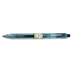 7520016580393, SKILCRAFT Eco-Bottle Gel Pen, Retractable, Medium 0.7 mm, Black Ink, Translucent Black Barrel, Dozen