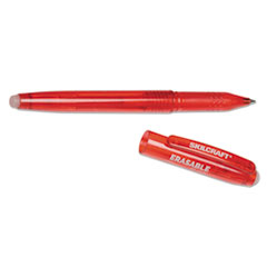 7520016580387, SKILCRAFT Erasable Re-Write Gel Pen, Stick, Medium 0.7 mm, Red Ink, Translucent Red Barrel, Dozen