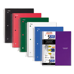 Five Star® Wirebound 5-Subject Notebook, College Rule, 11 x 8 1/2, 200 Sheets, Assorted
