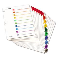 Cardinal® Traditional OneStep Index System, 10-Tab, 1-10, Letter, Multicolor, 6 Sets