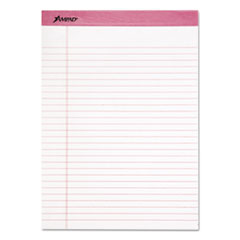 Ampad® Pink Writing Pad, Legal/Wide, 8 1/2 x 11, Pink, 50 Sheets, 6/Pack