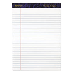 Ampad® Gold Fibre Writing Pads, Wide/Legal Rule, 50 White 8.5 x 11.75 Sheets, 4/Pack