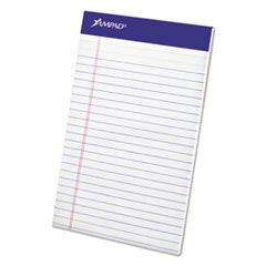 Ampad® Perforated Writing Pad, Narrow, 5 x 8, White, 50 Sheets, Dozen