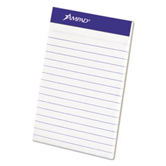 Ampad® Perforated Writing Pad, Narrow, 3 x 5, White, 50 Sheets, Dozen