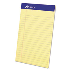 Ampad® Perforated Writing Pad, Narrow, 5 x 8, Canary, 50 Sheets, Dozen