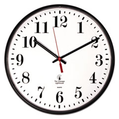 Chicago Lighthouse Quartz Slimline Clock, 12.75" Overall Diameter, Black Case, 1 AA (sold separately)