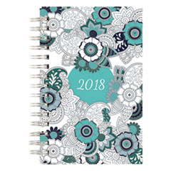 Blueline® Doodleplan Weekly/Monthly Planner, 8 x 5, Botanica