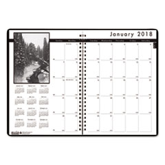 House of Doolittle™ Monthly Planner w/Black-&-White Photos, 8-1/2 x 11, Black, 2017-2018