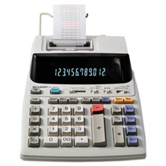 Sharp EL-377WB Business Calculator - Extra Large LCD, 10-Digit, Solar/Battery Power, White