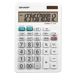 Sharp® EL-334W Large Desktop Calculator, 12-Digit LCD