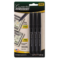 Dri-Mark® Smart Money Counterfeit Bill Detector Pen, U.S. Currency, 3/Pack