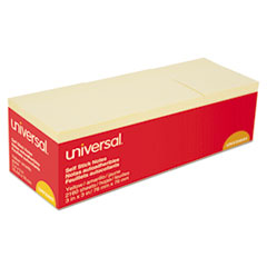 Universal® Self-Stick Note Pads, 3" x 3", Yellow, 90-Sheet, 24/Pack