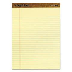 TOPS™ "The Legal Pad" Ruled Perforated Pads, 8 1/2 x 11 3/4, Canary, 50 Sheets, Dozen