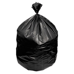GEN Waste Can Liners, 60 gal, 1.2 mil, 38" x 58", Black, 10 Bags/Roll, 10 Rolls/Carton