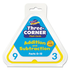 TREND® Three-Corner Flash Cards, Addition/Subtraction, 5.5 x 5.5, 48/Set
