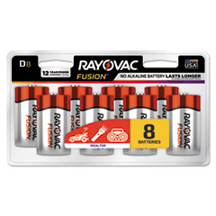 Rayovac® Fusion Advanced Alkaline Batteries, D, 8/Pack