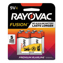 Rayovac® Fusion Advanced Alkaline Batteries, 9V, 4/Pack