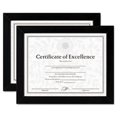 DAX® Document/Certificate Frames, Wood, 8.5 x 11, Black, Set of Two