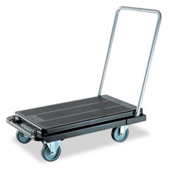 deflecto® Heavy-Duty Platform Cart, 500 lb Capacity, 21 x 32.5 x 37.5, Black