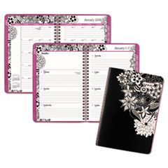 AT-A-GLANCE® Floradoodle Desk Weekly/Monthly Planner, 6 1/2 x 8 7/8, 2018-2019