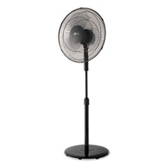 Alera® 16" 3-Speed Oscillating Pedestal Stand Fan, Metal, Plastic, Black