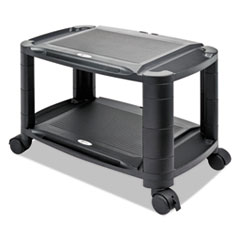 Alera® 3-in-1 Cart/Stand, Plastic, 3 Shelves, 1 Drawer, 100 lb Capacity, 21.63" x 13.75" x 24.75", Black/Gray
