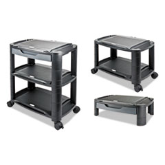 Alera® 3-in-1 Storage Cart and Stand, 21 5/8"w x 13 3/4"d x 24 3/4"h,Black/Gray