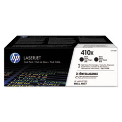 HP 410X, (CF410X-D) 2-Pack High-Yield Black Original LaserJet Toner Cartridges