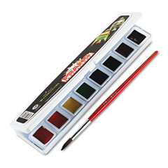 Prang® Professional Watercolors, 8 Assorted Colors, Rectangular Pan Palette Tray