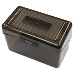 Universal® Plastic Index Card Boxes, Holds 400 4 x 6 Cards, 6.78 x 4.25 x 4.5, Translucent Black