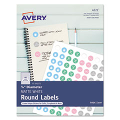 Avery® Printable Self-Adhesive Permanent 3/4" Round ID Labels
