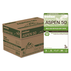 Boise® ASPEN 50% Multi-Use Recycled Paper, 20 lb, 11 x 17, White, 5 Reams/Carton