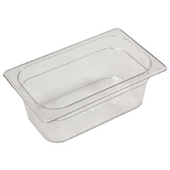 Rubbermaid® Commercial Cold Food Pans, 2 1/2 qt, 6.4" x 4", Clear