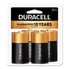Duracell® CopperTop Alkaline Batteries, D, 4/PK